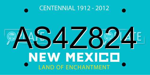 AS4Z824 New Mexico License Plate