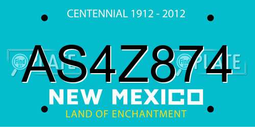 AS4Z874 New Mexico License Plate