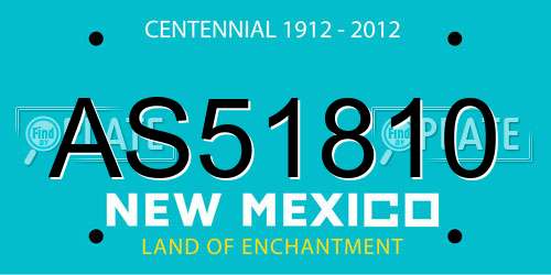 AS51810 New Mexico License Plate