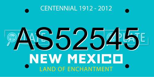 AS52545 New Mexico License Plate