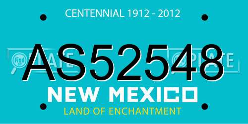 AS52548 New Mexico License Plate