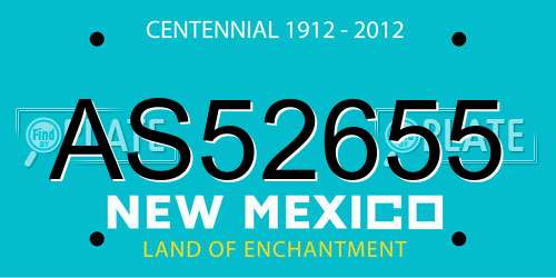 AS52655 New Mexico License Plate