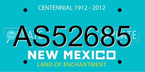 AS52685 New Mexico License Plate