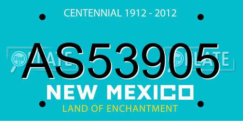AS53905 New Mexico License Plate