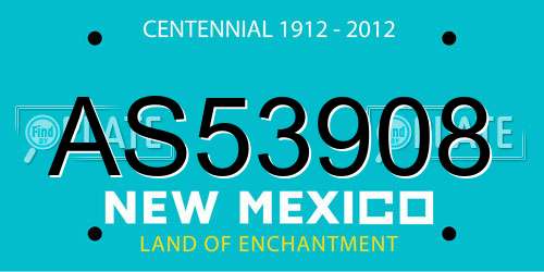 AS53908 New Mexico License Plate