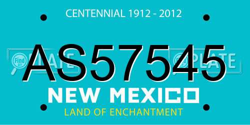 AS57545 New Mexico License Plate