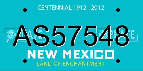 AS57548 New Mexico License Plate