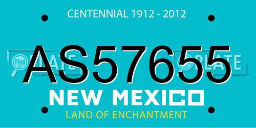 AS57655 New Mexico License Plate