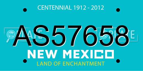 AS57658 New Mexico License Plate