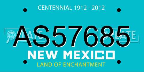 AS57685 New Mexico License Plate