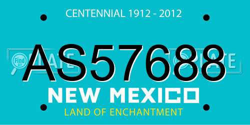 AS57688 New Mexico License Plate