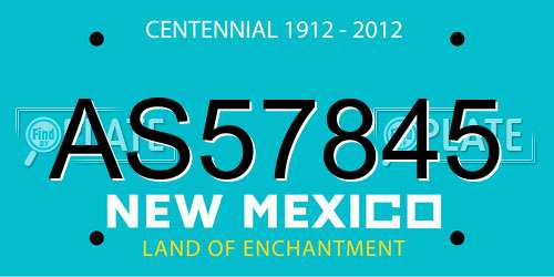 AS57845 New Mexico License Plate