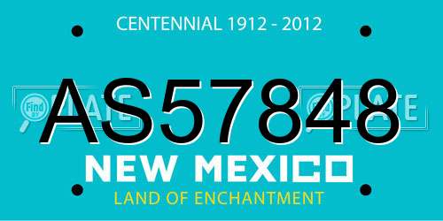 AS57848 New Mexico License Plate