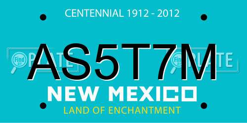 AS5T7M New Mexico License Plate