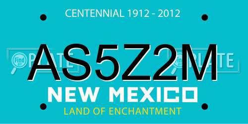 AS5Z2M New Mexico License Plate