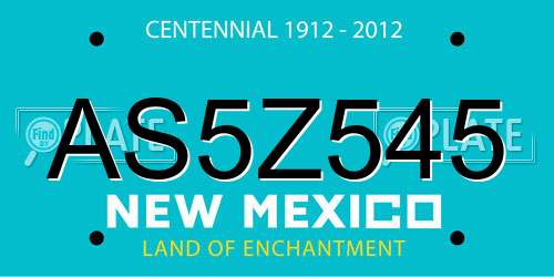 AS5Z545 New Mexico License Plate