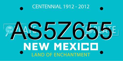 AS5Z655 New Mexico License Plate
