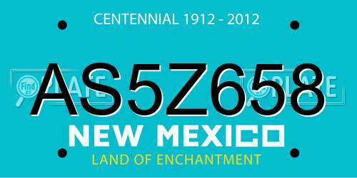 AS5Z658 New Mexico License Plate
