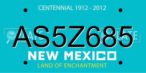 AS5Z685 New Mexico License Plate