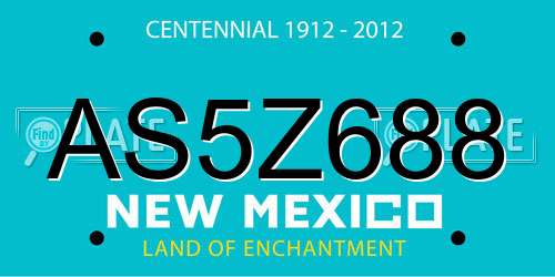 AS5Z688 New Mexico License Plate