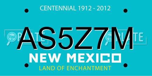 AS5Z7M New Mexico License Plate