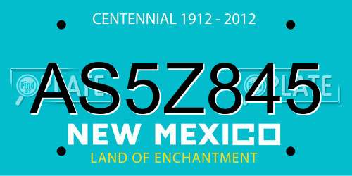 AS5Z845 New Mexico License Plate