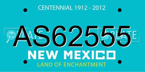 AS62555 New Mexico License Plate