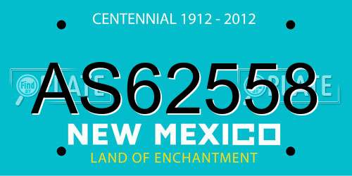 AS62558 New Mexico License Plate