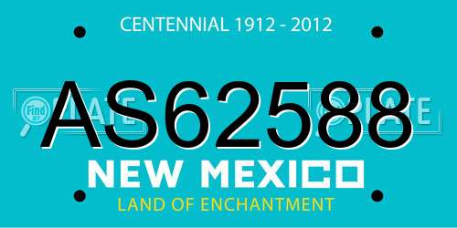 AS62588 New Mexico License Plate