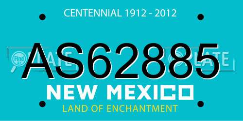 AS62885 New Mexico License Plate
