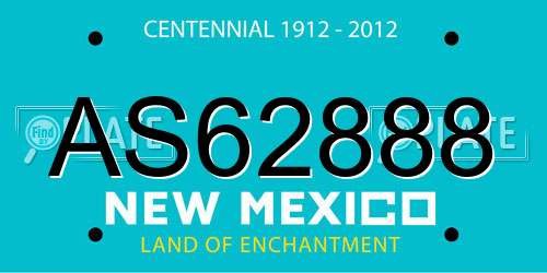 AS62888 New Mexico License Plate