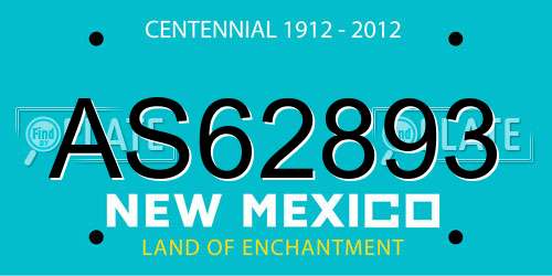 AS62893 New Mexico License Plate