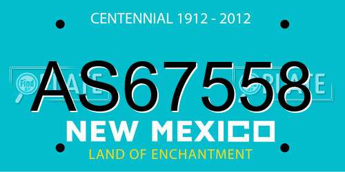 AS67558 New Mexico License Plate