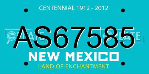 AS67585 New Mexico License Plate