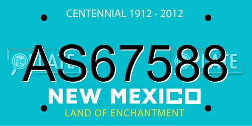 AS67588 New Mexico License Plate