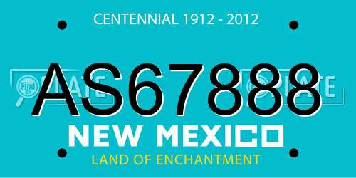 AS67888 New Mexico License Plate