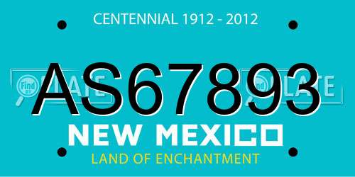 AS67893 New Mexico License Plate