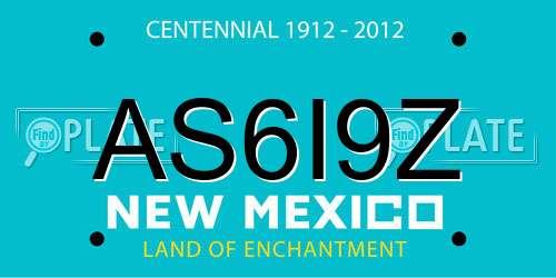 AS6I9Z New Mexico License Plate