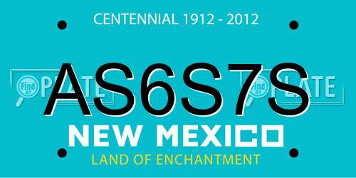 AS6S7S New Mexico License Plate