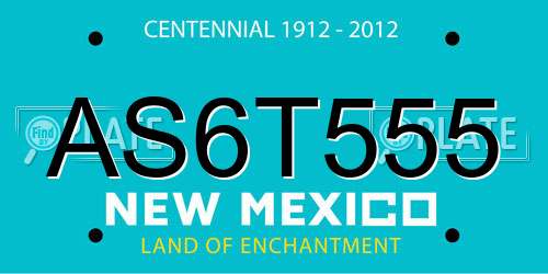 AS6T555 New Mexico License Plate