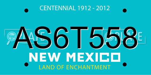 AS6T558 New Mexico License Plate