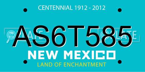 AS6T585 New Mexico License Plate