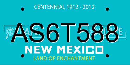 AS6T588 New Mexico License Plate