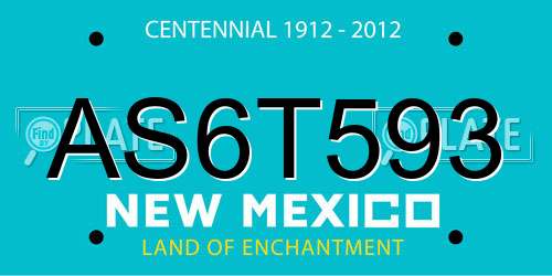 AS6T593 New Mexico License Plate