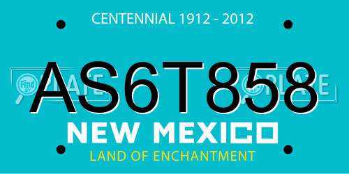 AS6T858 New Mexico License Plate