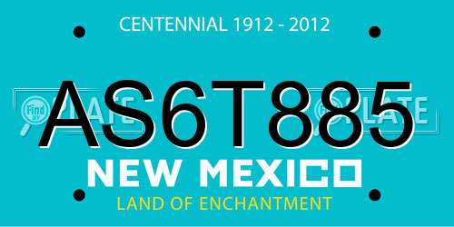 AS6T885 New Mexico License Plate