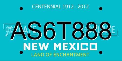 AS6T888 New Mexico License Plate