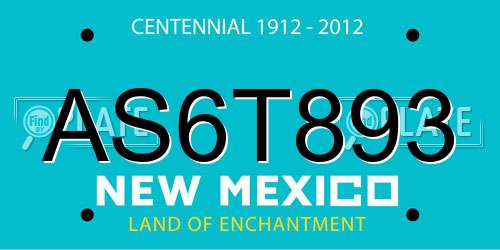 AS6T893 New Mexico License Plate
