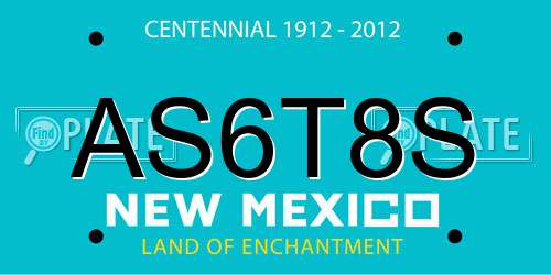 AS6T8S New Mexico License Plate