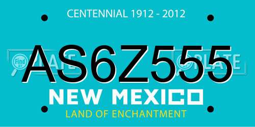 AS6Z555 New Mexico License Plate